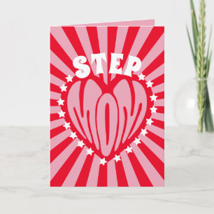 Retro StepMom Stars Hearts lettering Mother's Day  Card