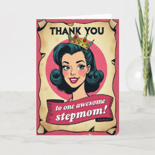Retro Stepmom Thank You Card