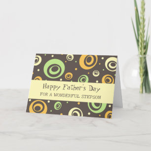Retro Stepson Happy Father's Day Card