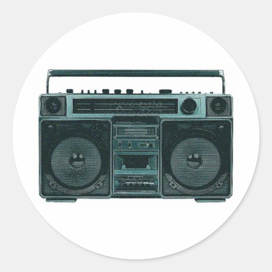 retro stereo classic round sticker