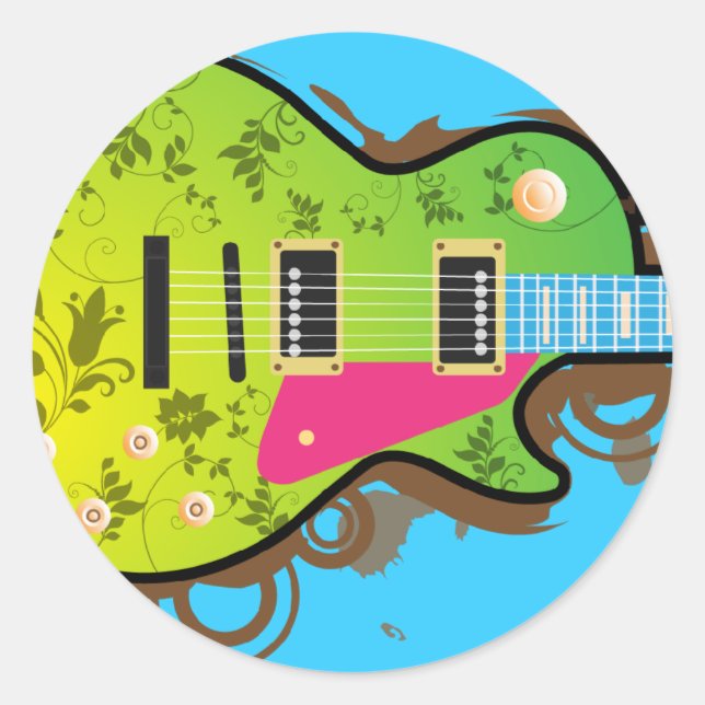 Retro Sticker - Guitar (Front)