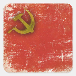 Retro Sticker with Dirty Old Soviet Union Flag