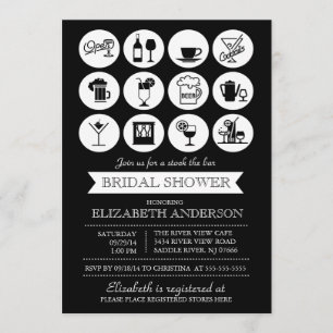 Retro Stock the Bar Bridal Shower Invitation