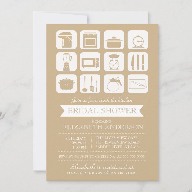 Retro Stock the Kitchen Bridal Shower Invitation (Front)