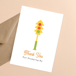 Retro Stop Light Baby Shower Thank You Card