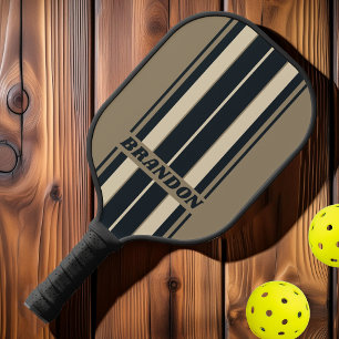 Retro Stormy Desert Board Stripes with Name Pickleball Paddle