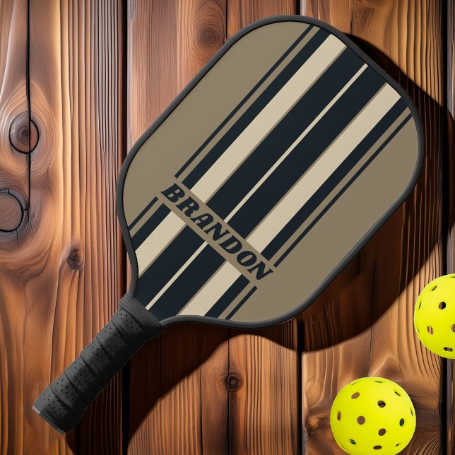 Retro Stormy Desert Board Stripes with Name Pickleball Paddle (Creator Uploaded)
