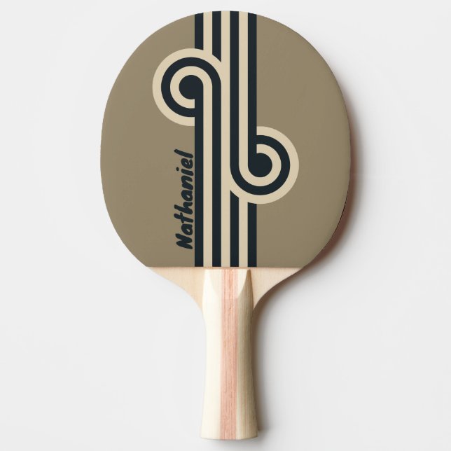 Retro Stormy Desert Loop with Name Ping Pong Paddle (Front)