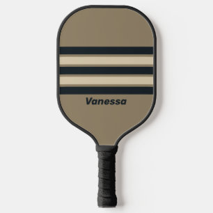 Retro Stormy Desert Three Across Striping withName Pickleball Paddle