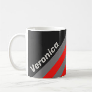 Retro Stormy Sky Stripes with Name Coffee Mug
