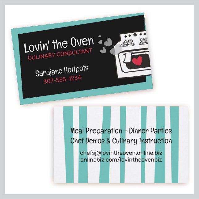 retro stove oven chef baker business card (Creator Uploaded)