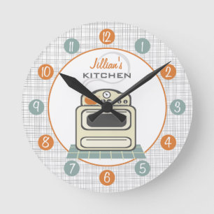 Retro Stove Personalised Kitchen Clock