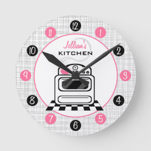 Retro Stove Personalised Kitchen Clock