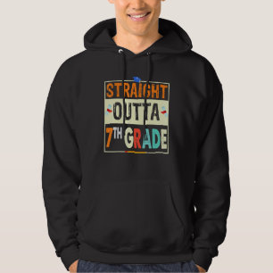 Retro Straight Outta 7th Grade 1st Day of School Hoodie