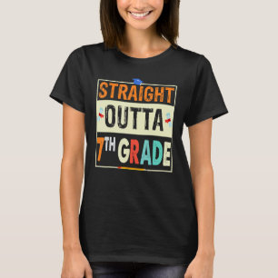 Retro Straight Outta 7th Grade 1st Day of School T-Shirt