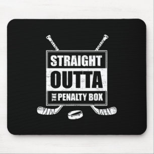 Retro Straight Outta The Penalty Box Funny Hockey Mouse Mat