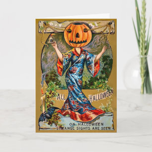 Retro Strange Sights Halloween Card