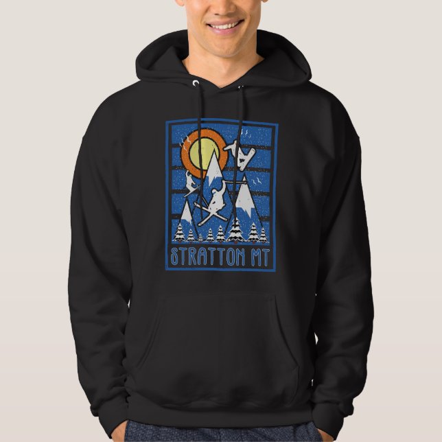 Retro Stratton Mountain Ski Sunset Hoodie (Front)