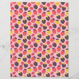 Retro strawberry and stripes scrapbook paper