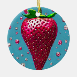 Retro Strawberry Ceramic Tree Decoration