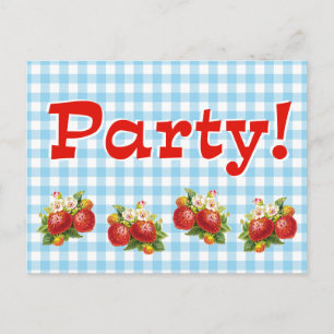 Retro Strawberry Postcard