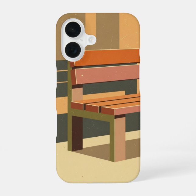 Retro Street Bench iPhone 16 Case (Back)