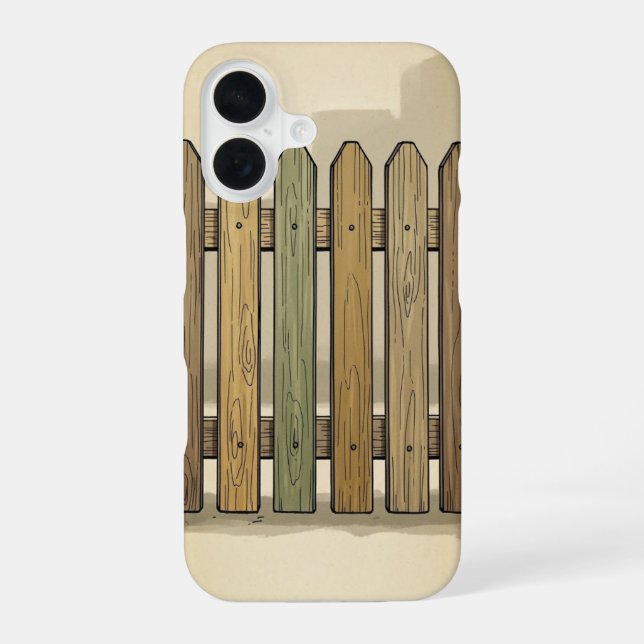 Retro Street Fence Panel iPhone 16 Case (Back)