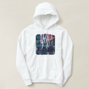 Retro Street Scene Art 1940s Classic Car  Hoodie