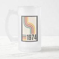 Retro Stripe 50th Birthday 1975 Rainbow Vintage