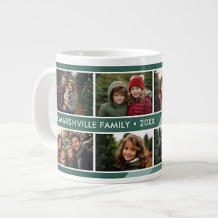 Retro Stripe - 8 Photo Collage Large Coffee Mug