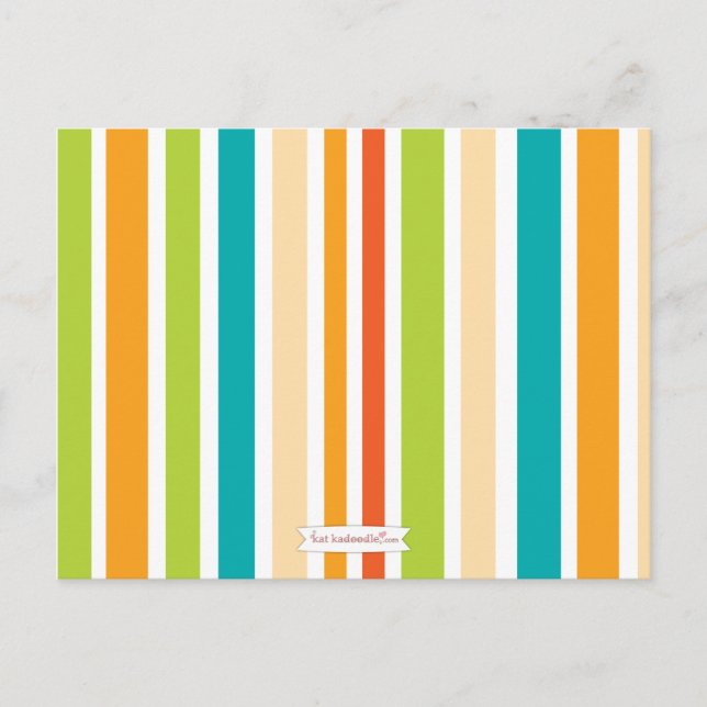 Retro Stripe Baby Shower Advice for Mummy to Be (Front)