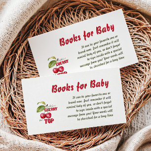 Retro Stripe Cherry on Top Book For Baby Shower Enclosure Card