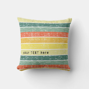 Retro Stripe Customised Beach Decor Throw Cushion