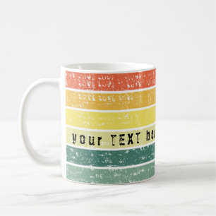 Retro Stripe Distressed Customised Beach  Coffee Mug