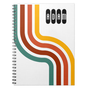 Retro Stripe Mid-Century Modern  Notebook