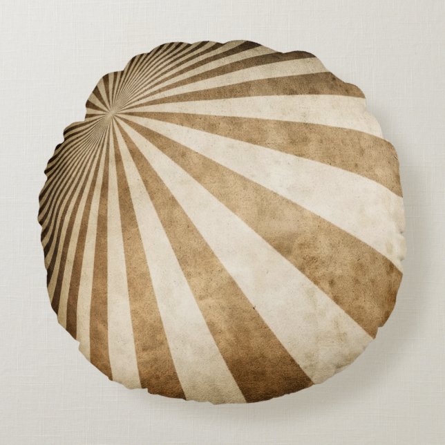 Retro stripe pattern background round cushion (Front)