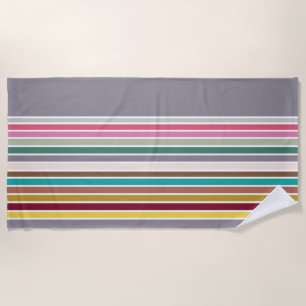 Retro Stripe Pattern Beach Towel