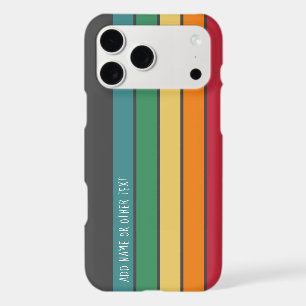 Retro stripe pattern rainbow colours monogram