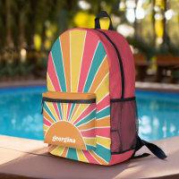Retro Stripe Sunrise - Boho Colours - Custom Name