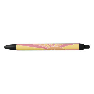 Retro stripe sunrise - pastel rainbow script name black ink pen
