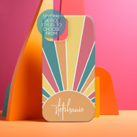 Retro stripe sunrise - pastel rainbow script name