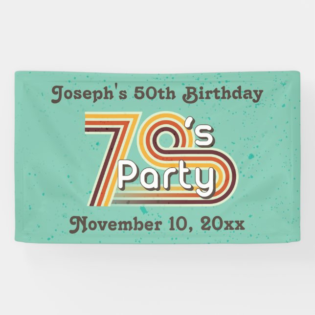 Retro Striped 70's Party Banner (Horizontal)