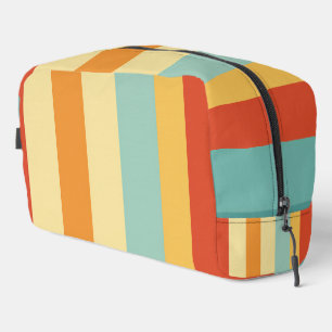 Retro striped colour pattern dopp kit