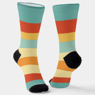 Retro striped colour pattern socks
