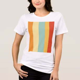 Retro striped colour pattern Tri-Blend shirt