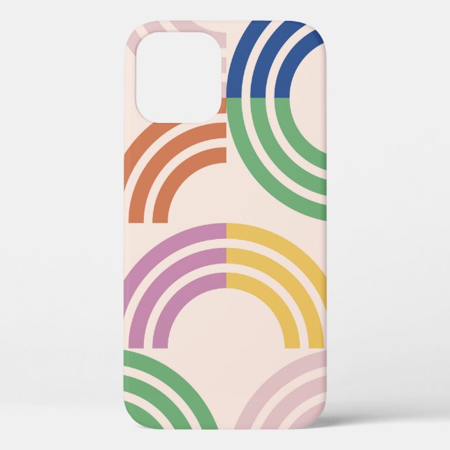 Retro Striped Curves Geometric Background Case-Mate iPhone Case (Back)