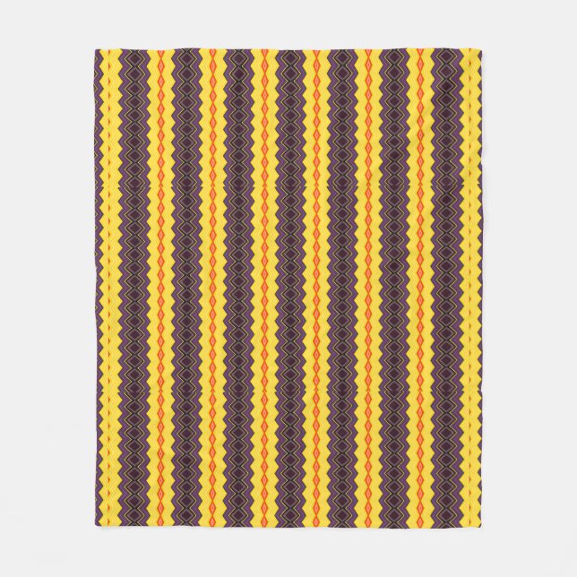Retro Striped  Fleece Blanket (Front)