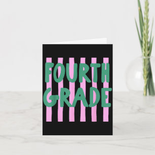 Retro striped fourth grade back to school 4th card