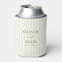 Retro Striped Green Personalised Wedding