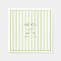 Retro Striped Green Personalised Wedding